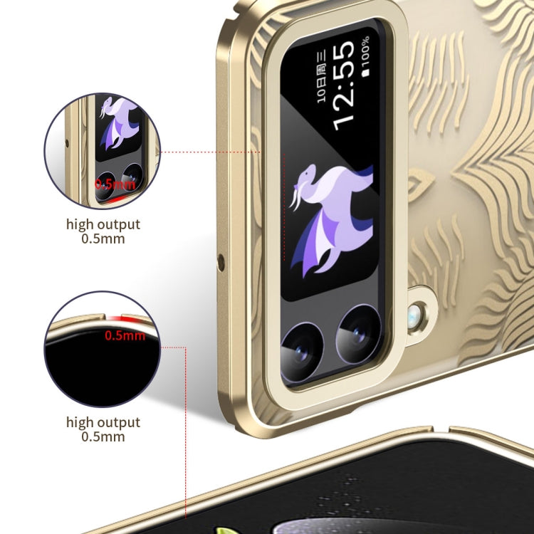Angel Wings Electroplated Frosted Phone Case, For Samsung Galaxy Z Flip4 5G, For Samsung Galaxy Z Flip3 5G