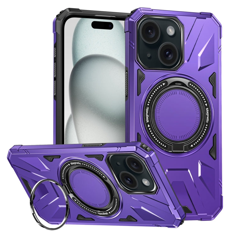 MagSafe Magnetic Shockproof Phone Case with Ring Holder, For iPhone 15 Pro, For iPhone 15 Plus, For iPhone 15
