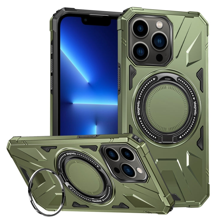 MagSafe Magnetic Shockproof Phone Case with Ring Holder, For iPhone 14 Pro Max, For iPhone 13 Pro Max, For iPhone 13 Pro