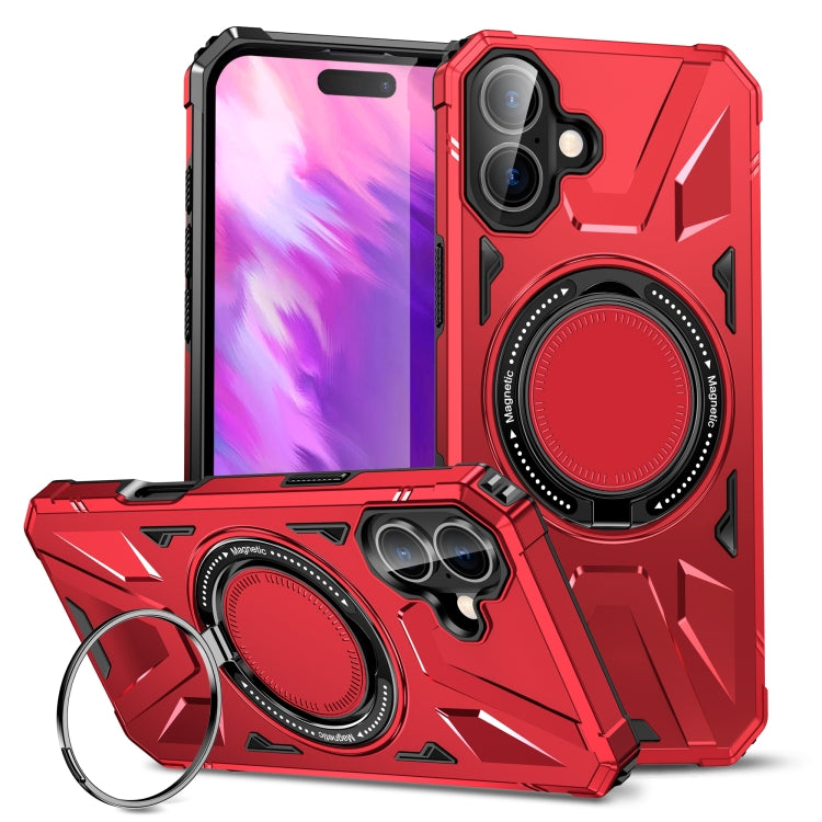 MagSafe Magnetic Shockproof Phone Case with Ring Holder, For iPhone 16 Plus, For iPhone 16, For iPhone 15 Pro Max