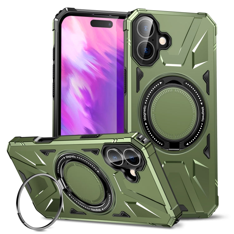 MagSafe Magnetic Shockproof Phone Case with Ring Holder, For iPhone 16 Plus, For iPhone 16, For iPhone 15 Pro Max