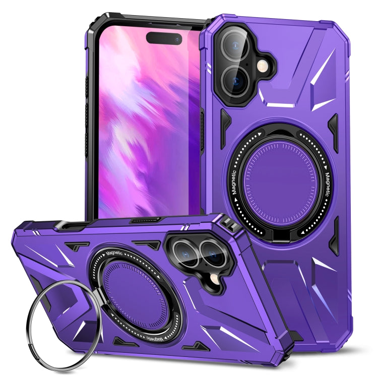 MagSafe Magnetic Shockproof Phone Case with Ring Holder, For iPhone 16 Plus, For iPhone 16, For iPhone 15 Pro Max