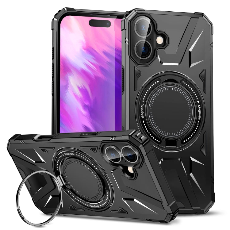 MagSafe Magnetic Shockproof Phone Case with Ring Holder, For iPhone 16 Plus, For iPhone 16, For iPhone 15 Pro Max