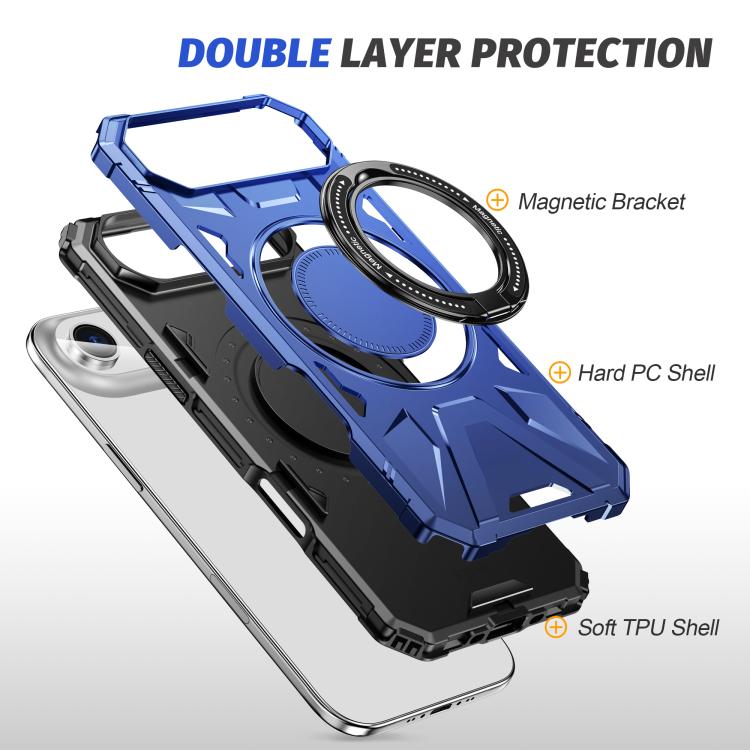 MagSafe Magnetic Shockproof Phone Case with Ring Holder, For iPhone Air, For iPhone 16 Pro Max, For iPhone 16 Pro