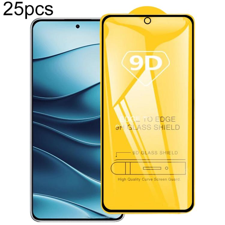 25pcs 9D Full Glue Screen Tempered Glass Film, For Xiaomi Redmi Note 14 4G, For Xiaomi Redmi A4 5G, For Xiaomi 15, For Xiaomi Redmi 14R / A3 Pro, For Xiaomi Redmi Note 14 5G, For Xiaomi Poco C65 / Poco C75, For Xiaomi 14T Pro, For Xiaomi 14T           ...