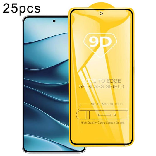 25pcs 9D Full Glue Screen Tempered Glass Film, For Xiaomi Redmi Note 14 4G, For Xiaomi Redmi A4 5G, For Xiaomi 15, For Xiaomi Redmi 14R / A3 Pro, For Xiaomi Redmi Note 14 5G, For Xiaomi Poco C65 / Poco C75, For Xiaomi 14T Pro, For Xiaomi 14T           ...
