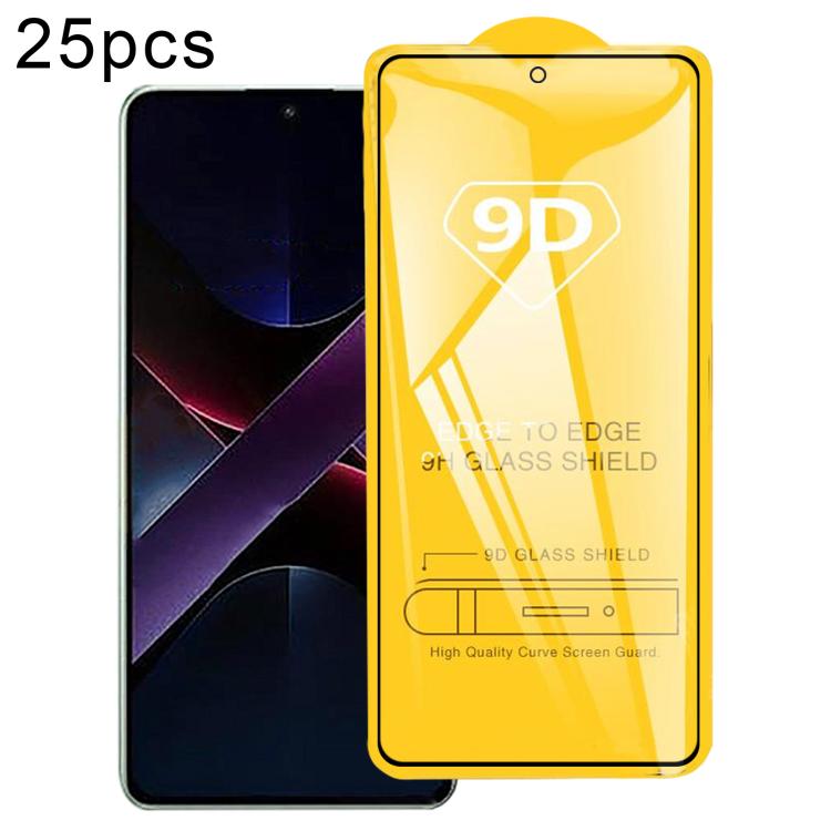 25pcs 9D Full Glue Screen Tempered Glass Film