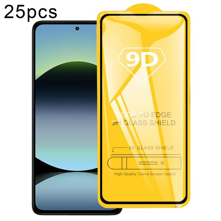 25pcs 9D Full Glue Screen Tempered Glass Film