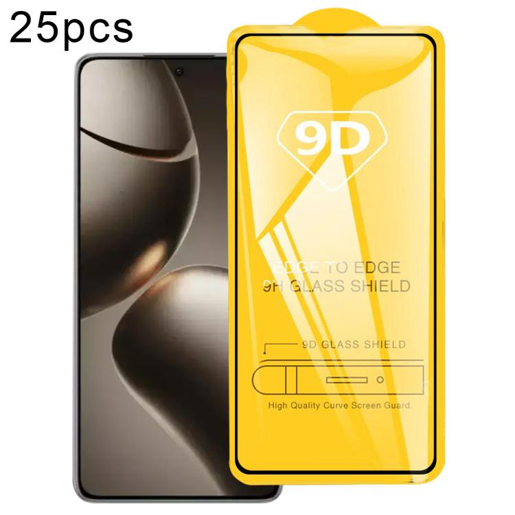 25pcs 9D Full Glue Screen Tempered Glass Film