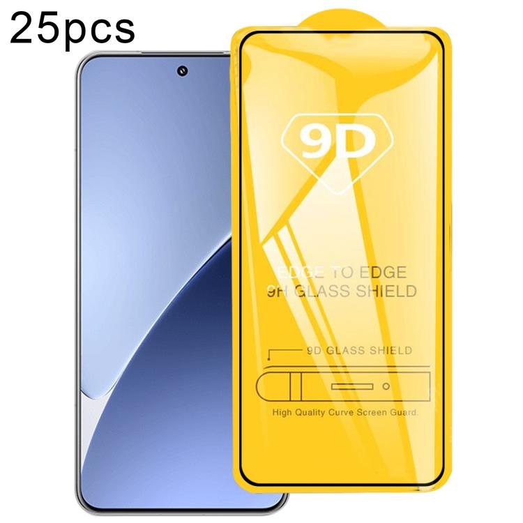 25pcs 9D Full Glue Screen Tempered Glass Film