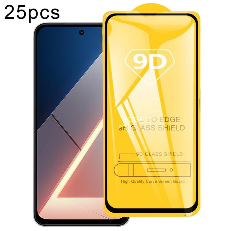 25pcs 9D Full Glue Screen Tempered Glass Film