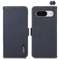 KHAZNEH Side-Magnetic Litchi Genuine Leather RFID Phone Case, For Google Pixel 9, For Google Pixel 8a