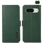 KHAZNEH Side-Magnetic Litchi Genuine Leather RFID Phone Case, For Google Pixel 9, For Google Pixel 8a