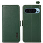 KHAZNEH Side-Magnetic Litchi Genuine Leather RFID Phone Case, For Google Pixel 9, For Google Pixel 8a