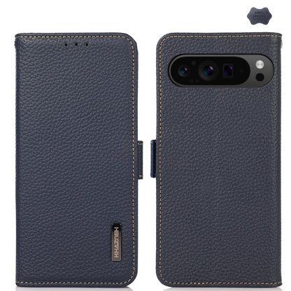 KHAZNEH Side-Magnetic Litchi Genuine Leather RFID Phone Case, For Google Pixel 11 Pro XL, For Google Pixel 11 Pro / 11, For Google Pixel 10a, For Google Pixel 9a, For Google Pixel 9 Pro, For Google Pixel 9