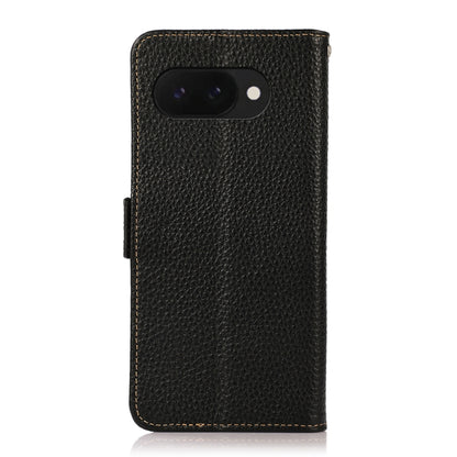 KHAZNEH Side-Magnetic Litchi Genuine Leather RFID Phone Case