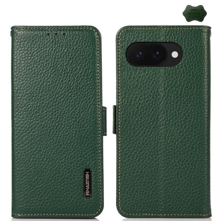 KHAZNEH Side-Magnetic Litchi Genuine Leather RFID Phone Case, For Google Pixel 11 Pro XL, For Google Pixel 11 Pro / 11, For Google Pixel 10a, For Google Pixel 9a, For Google Pixel 9 Pro, For Google Pixel 9