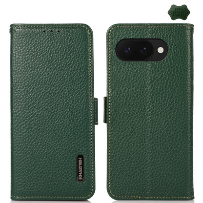 KHAZNEH Side-Magnetic Litchi Genuine Leather RFID Phone Case, For Google Pixel 11 Pro XL, For Google Pixel 11 Pro / 11, For Google Pixel 10a, For Google Pixel 9a, For Google Pixel 9 Pro, For Google Pixel 9