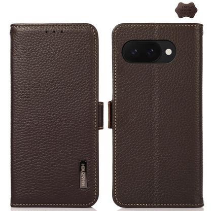 KHAZNEH Side-Magnetic Litchi Genuine Leather RFID Phone Case, For Google Pixel 11 Pro XL, For Google Pixel 11 Pro / 11, For Google Pixel 10a, For Google Pixel 9a, For Google Pixel 9 Pro, For Google Pixel 9