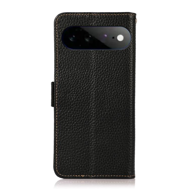 KHAZNEH Side-Magnetic Litchi Genuine Leather RFID Phone Case, For Google Pixel 11 Pro XL, For Google Pixel 11 Pro / 11, For Google Pixel 10a, For Google Pixel 9a, For Google Pixel 9 Pro, For Google Pixel 9