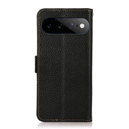 KHAZNEH Side-Magnetic Litchi Genuine Leather RFID Phone Case, For Google Pixel 11 Pro XL, For Google Pixel 11 Pro / 11, For Google Pixel 10a, For Google Pixel 9a, For Google Pixel 9 Pro, For Google Pixel 9
