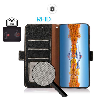 KHAZNEH Side-Magnetic Litchi Genuine Leather RFID Phone Case, For Google Pixel 11 Pro XL, For Google Pixel 11 Pro / 11, For Google Pixel 10a, For Google Pixel 9a, For Google Pixel 9 Pro, For Google Pixel 9
