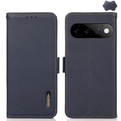 KHAZNEH Side-Magnetic Litchi Genuine Leather RFID Phone Case, For Google Pixel 11 Pro XL, For Google Pixel 11 Pro / 11, For Google Pixel 10a, For Google Pixel 9a, For Google Pixel 9 Pro, For Google Pixel 9