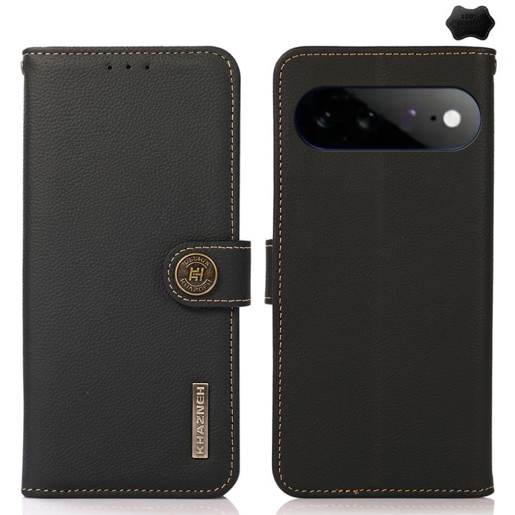 KHAZNEH Custer Genuine Leather RFID Phone Case, For Google Pixel 11 Pro XL, For Google Pixel 11, For Google Pixel 11 Pro, For Google Pixel 10a, For Google Pixel 9a, For Google Pixel 9 Pro, For Google Pixel 9, For Google Pixel 8a