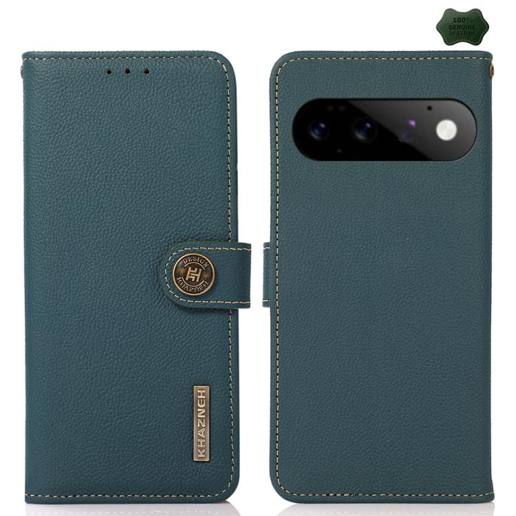 KHAZNEH Custer Genuine Leather RFID Phone Case, For Google Pixel 11 Pro XL, For Google Pixel 11, For Google Pixel 11 Pro, For Google Pixel 10a, For Google Pixel 9a, For Google Pixel 9 Pro, For Google Pixel 9, For Google Pixel 8a