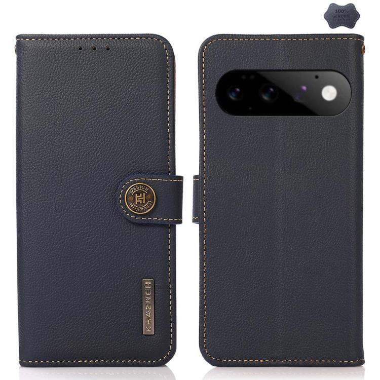 KHAZNEH Custer Genuine Leather RFID Phone Case, For Google Pixel 11 Pro XL, For Google Pixel 11, For Google Pixel 11 Pro, For Google Pixel 10a, For Google Pixel 9a, For Google Pixel 9 Pro, For Google Pixel 9, For Google Pixel 8a