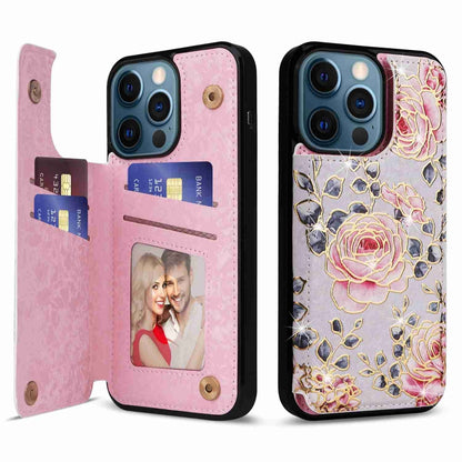 Printed Double Buckle RFID Anti-theft Phone Case, For iPhone 13 Pro Max, For iPhone 13 Pro, For iPhone 13, For iPhone 12 / 12 Pro, For iPhone 12 Pro Max, For iPhone 11 Pro Max