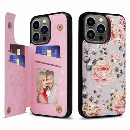 Printed Double Buckle RFID Anti-theft Phone Case, For iPhone 13 Pro Max, For iPhone 13 Pro, For iPhone 13, For iPhone 12 / 12 Pro, For iPhone 12 Pro Max, For iPhone 11 Pro Max
