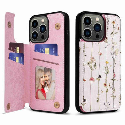 Printed Double Buckle RFID Anti-theft Phone Case, For iPhone 13 Pro Max, For iPhone 13 Pro, For iPhone 13, For iPhone 12 / 12 Pro, For iPhone 12 Pro Max, For iPhone 11 Pro Max