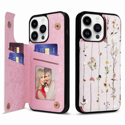 Printed Double Buckle RFID Anti-theft Phone Case, For iPhone 15, For iPhone 14 Plus, For iPhone 14, For iPhone 14 Pro, For iPhone 14 Pro Max, For iPhone SE 2022 / SE 2020