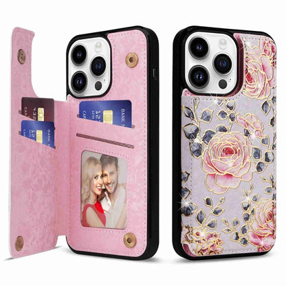 Printed Double Buckle RFID Anti-theft Phone Case, For iPhone 15, For iPhone 14 Plus, For iPhone 14, For iPhone 14 Pro, For iPhone 14 Pro Max, For iPhone SE 2022 / SE 2020