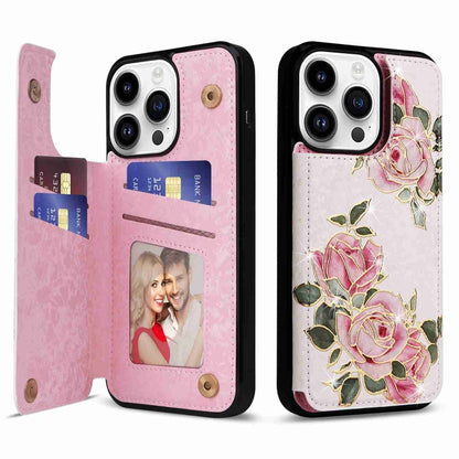 Printed Double Buckle RFID Anti-theft Phone Case, For iPhone 15, For iPhone 14 Plus, For iPhone 14, For iPhone 14 Pro, For iPhone 14 Pro Max, For iPhone SE 2022 / SE 2020