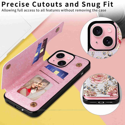 Printed Double Buckle RFID Anti-theft Phone Case, For iPhone 15, For iPhone 14 Plus, For iPhone 14, For iPhone 14 Pro, For iPhone 14 Pro Max, For iPhone SE 2022 / SE 2020