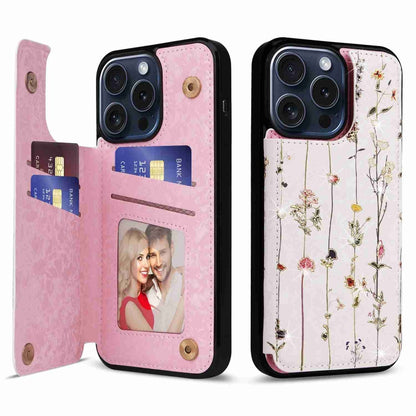 Printed Double Buckle RFID Anti-theft Phone Case, For iPhone 16 Pro, For iPhone 16 Plus, For iPhone 16, For iPhone 15 Pro Max, For iPhone 15 Pro, For iPhone 15 Plus