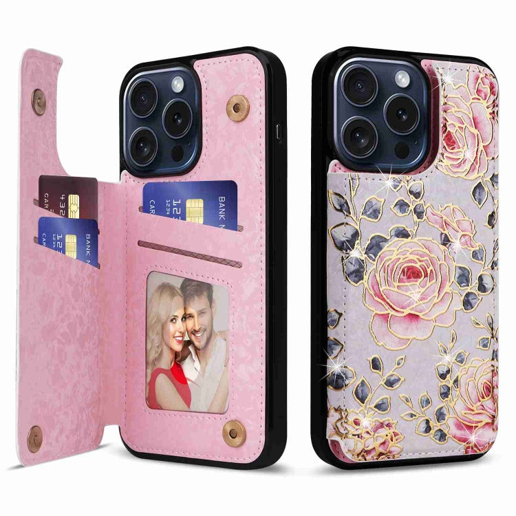 Printed Double Buckle RFID Anti-theft Phone Case, For iPhone 16 Pro, For iPhone 16 Plus, For iPhone 16, For iPhone 15 Pro Max, For iPhone 15 Pro, For iPhone 15 Plus