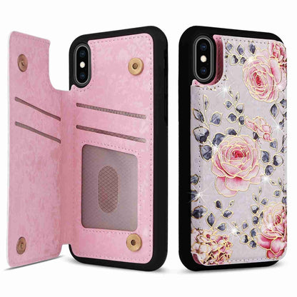 Printed Double Buckle RFID Anti-theft Phone Case, For iPhone 11, For iPhone 11 Pro, For iPhone XS / X, For iPhone XR, For iPhone XS Max, For iPhone 8 Plus / 7 Plus