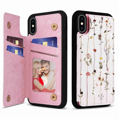Printed Double Buckle RFID Anti-theft Phone Case, For iPhone 11, For iPhone 11 Pro, For iPhone XS / X, For iPhone XR, For iPhone XS Max, For iPhone 8 Plus / 7 Plus