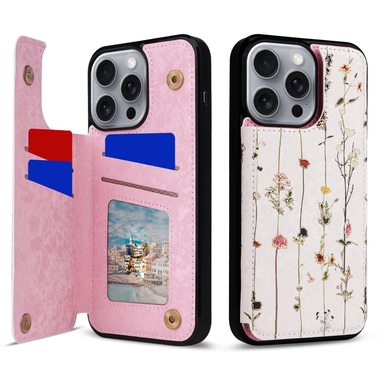 Printed Double Buckle RFID Anti-theft Phone Case, For iPhone 17e / 16e, For iPhone 17 Pro Max, For iPhone 17 Pro, For iPhone 17, For iPhone Air, For iPhone 16 Pro Max