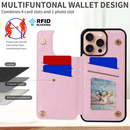 Printed Double Buckle RFID Anti-theft Phone Case, For iPhone 16 Pro, For iPhone 16 Plus, For iPhone 16, For iPhone 15 Pro Max, For iPhone 15 Pro, For iPhone 15 Plus
