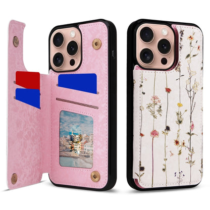 Printed Double Buckle RFID Anti-theft Phone Case, For iPhone 16 Pro, For iPhone 16 Plus, For iPhone 16, For iPhone 15 Pro Max, For iPhone 15 Pro, For iPhone 15 Plus