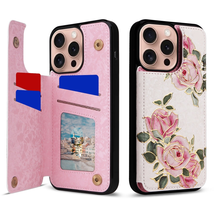 Printed Double Buckle RFID Anti-theft Phone Case, For iPhone 16 Pro, For iPhone 16 Plus, For iPhone 16, For iPhone 15 Pro Max, For iPhone 15 Pro, For iPhone 15 Plus
