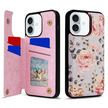 Printed Double Buckle RFID Anti-theft Phone Case, For iPhone 16 Pro, For iPhone 16 Plus, For iPhone 16, For iPhone 15 Pro Max, For iPhone 15 Pro, For iPhone 15 Plus