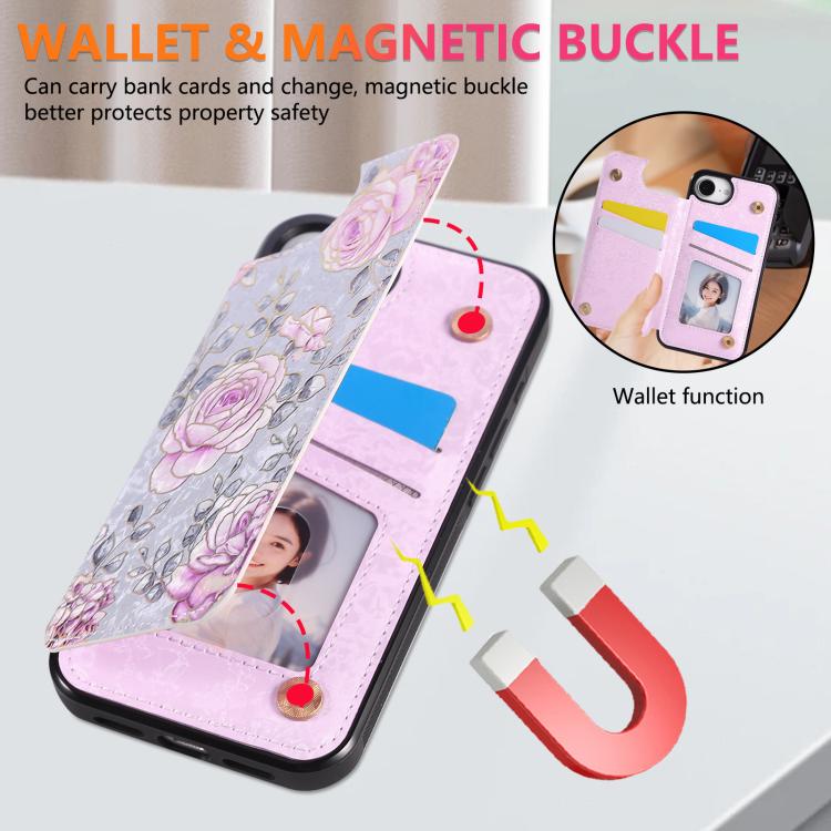 Printed Double Buckle RFID Anti-theft Phone Case, For iPhone 17e / 16e, For iPhone 17 Pro Max, For iPhone 17 Pro, For iPhone 17, For iPhone Air, For iPhone 16 Pro Max