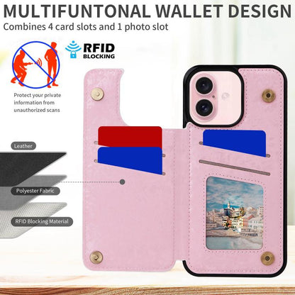 Printed Double Buckle RFID Anti-theft Phone Case, For iPhone 18 / 17, For iPhone 18 Pro / 17 Pro, For iPhone 18 Pro Max / 17 Pro Max, For iPhone 17e / 16e, For iPhone Air, For iPhone 16 Pro Max