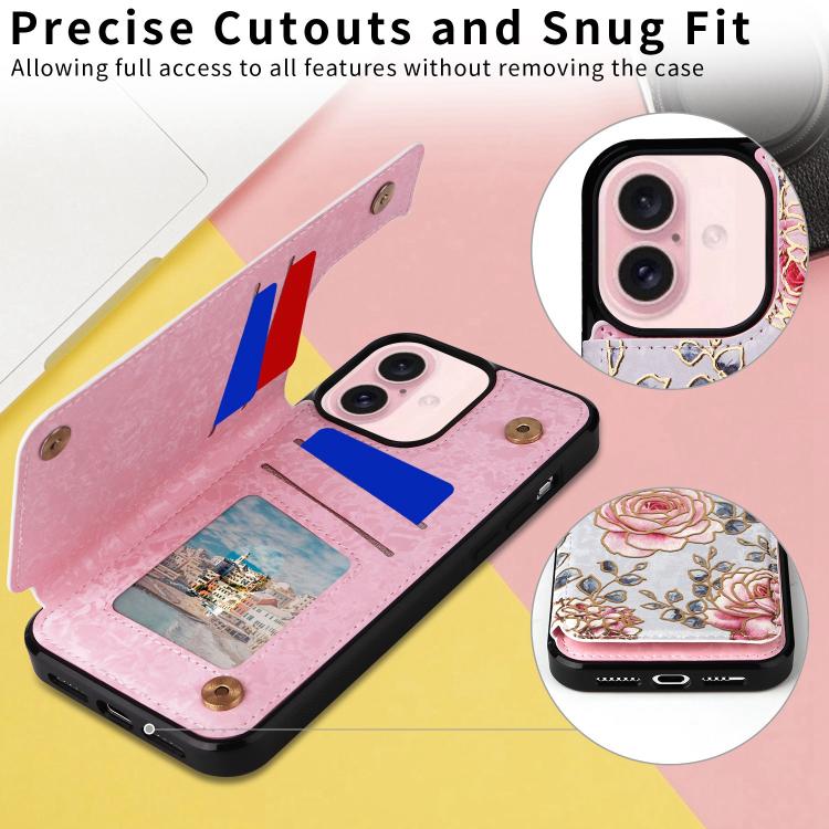Printed Double Buckle RFID Anti-theft Phone Case, For iPhone 18 / 17, For iPhone 18 Pro / 17 Pro, For iPhone 18 Pro Max / 17 Pro Max, For iPhone 17e / 16e, For iPhone Air, For iPhone 16 Pro Max