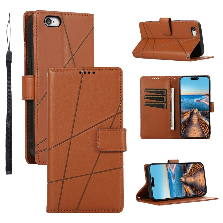 PU Genuine Leather Texture Embossed Line Phone Case, For iPhone 8 Plus / 7 Plus, For iPhone 6s Plus / 6 Plus, For iPhone 6s / 6